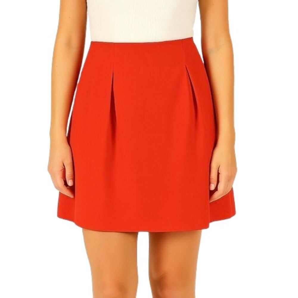 EUC Everly Red Box Pleat Mini Skater Skirt. Size M